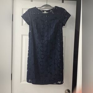 LOFT Elegant Navy Dress